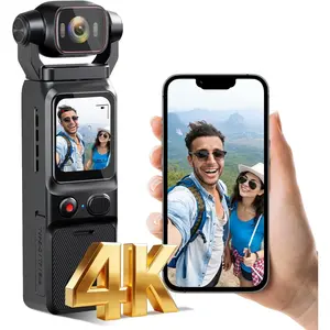 4K Vlogging Camera, Action Camera with Image Stabilization, Pocket  Cam with APP Control, Handheld POV Cameras for Outdoor , Travel(64GB Card)