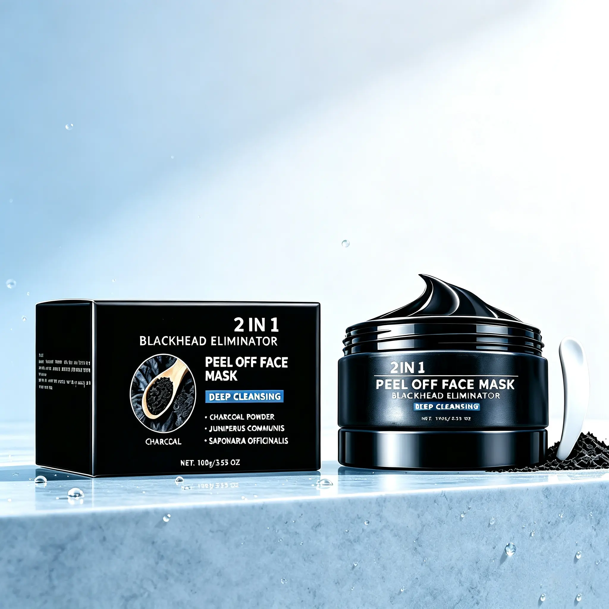Bamboo Charcoal Clay Mask, Deep Cleansing Face Mask, Oil Control Mud Mask for Smooth Looking Skin, Gentle Wash Off Facial Mask for All Skin Types