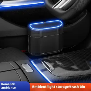 Multifunctional car trash can, car trash storage bin, mini seat back door hanging trash can, sealed storage bin with lid / 7 bundles of trash bags for free