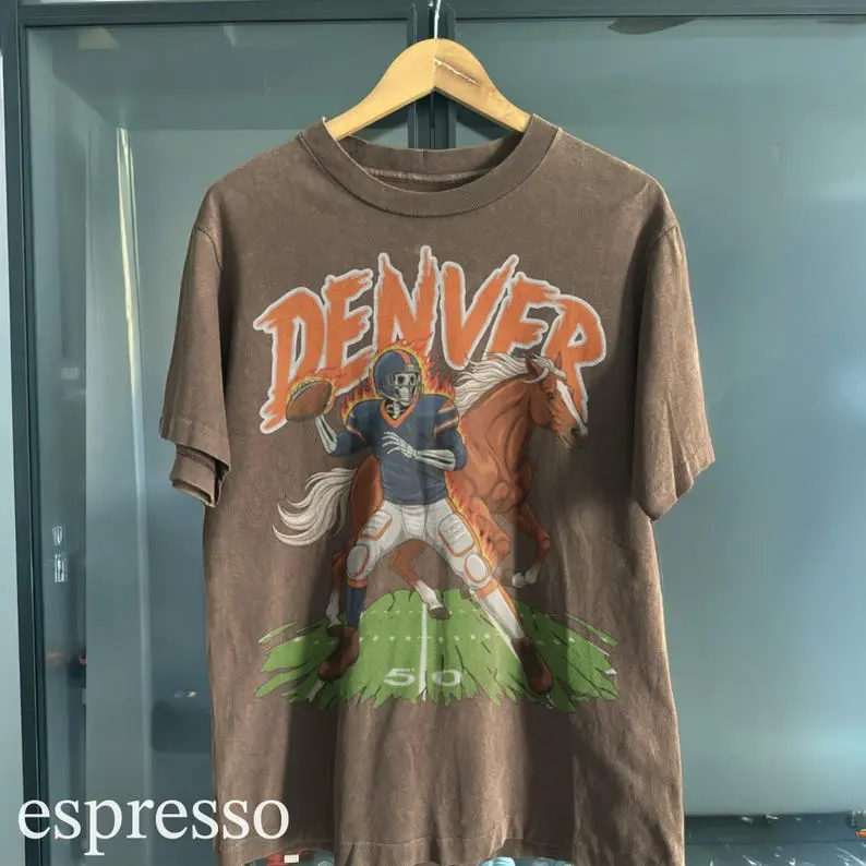 Vintage Denver Football Shirt, Comfort Colors Broncos Football Tee, Retro 90s Game Day T-Shirt, Old School Merch