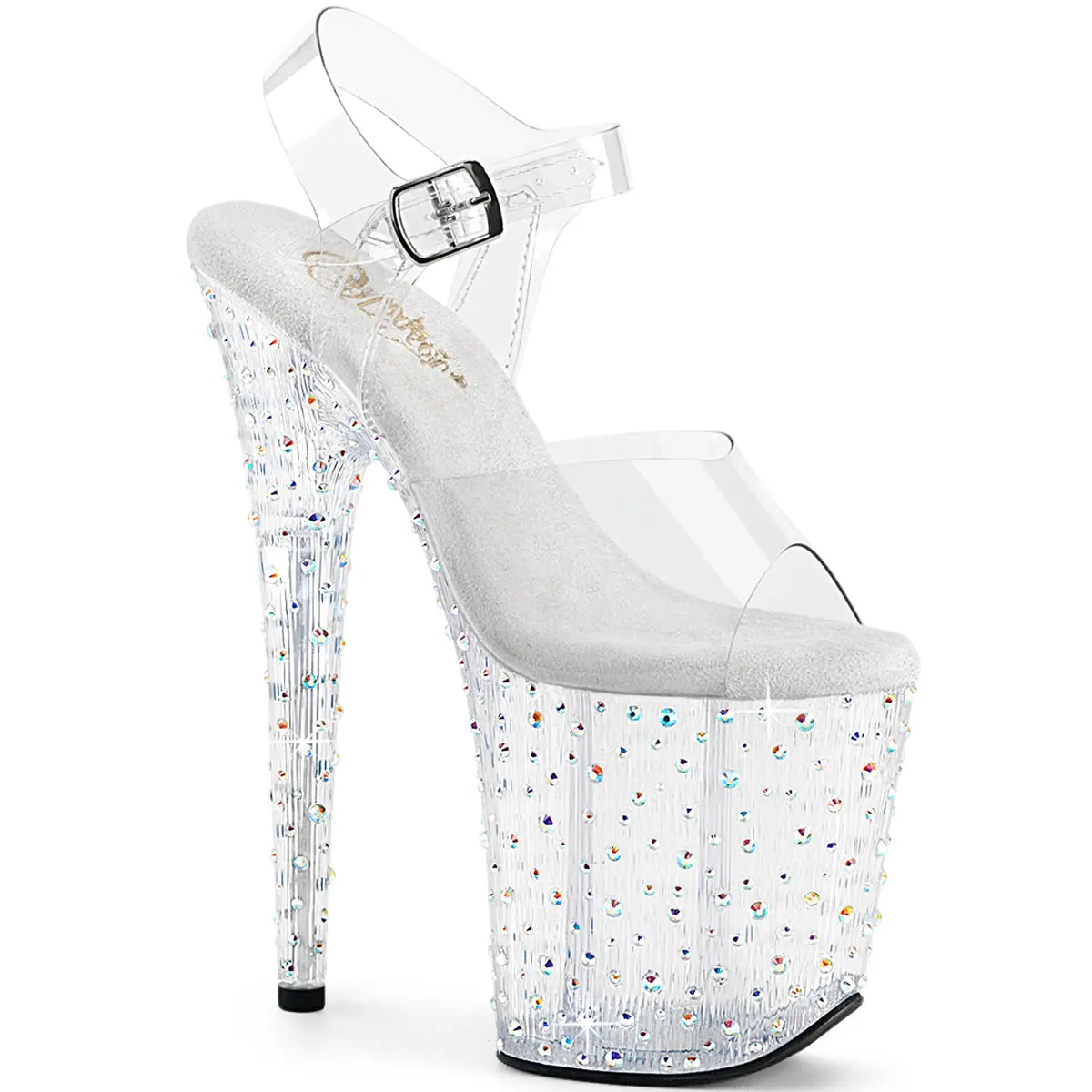 Women's Classy Clear-Silver Multi RS High-Heel Platform Sandals - Stardance-808 Footwear for Daily Wear, Clear/Clear-Silver Multi Rs