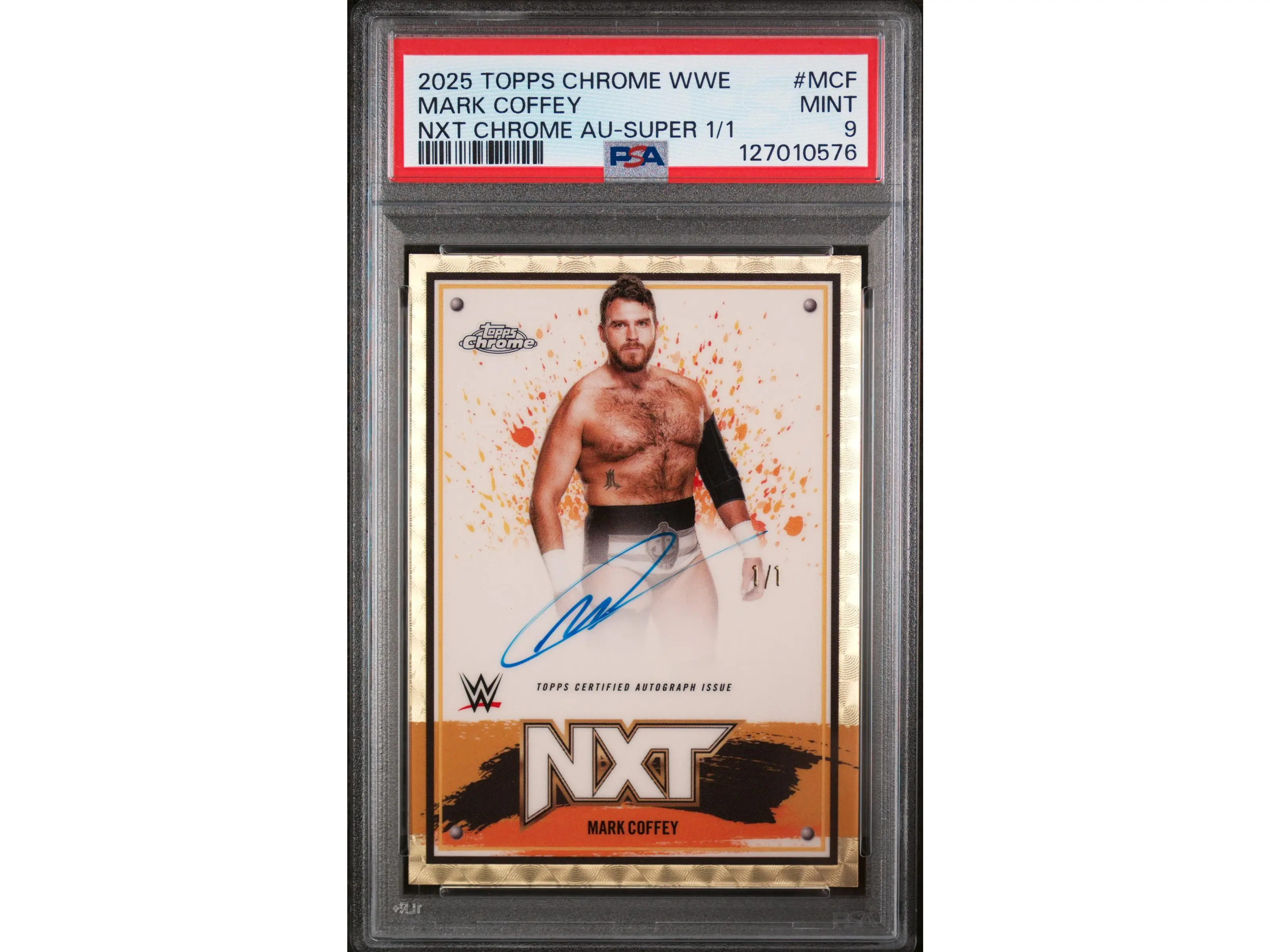 2025 Topps Chrome Nxt Chrome Autographs Superfractor 1/1 Mark Coffey #MCF PSA 9