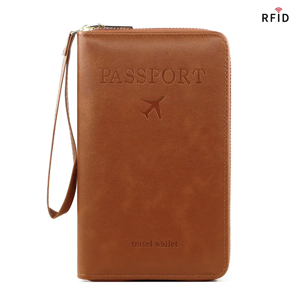 RFID Shielded Passport Protector with Zip Closure - Chic Holiday Essential, Multi-Functional Anti-Theft Card Holder, Durable Luggage Accessory for Repeat Travel Use