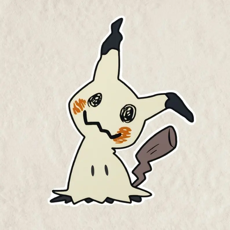 Mimikyu Sticker | Fan art | Cute Foodie Sticker | Laptop sticker | Vinyl waterproof sticker | Gift for Game lovers