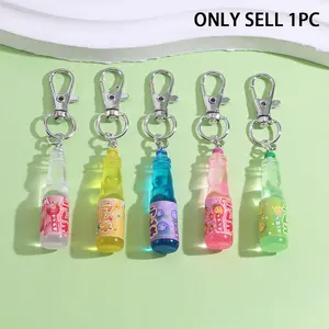 1/20pcs Colorful Mini Beverage Bottle Shape Lightweight Trendy Cute Keychain |Resin Material | Can Be Used As A Holiday or Party Gift,Halloween,Christmas, Decorative Accessories, Festive Decorations, Playful Keychain, Novelty Keyring