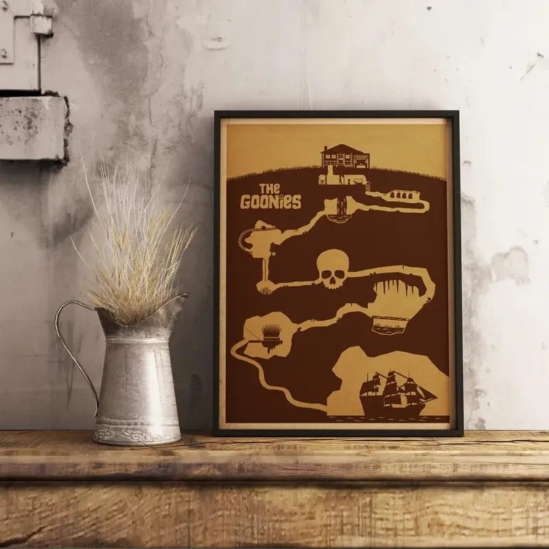 Unframed Retro The Goonies Movie Art, 80s Adventures Movies Prints Retro Wall Home Decor Gift for Fans