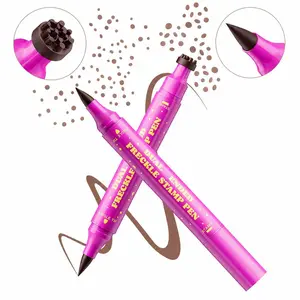 Beauty Glazed Dual-Ended Freckle Stamp Pen – Realistic Faux Freckles Makeup with Soft Sponge Stamp & Precision Tip – Waterproof Long-Lasting Freckle Marker for Natural or Bold Looks