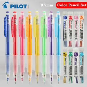 8Colors Japan PILOT Mechanical Pencil Set HCR-197 Colored Lead Core 0.7mm Student Drawing Pencil Sketch Manga Cute School Supplies