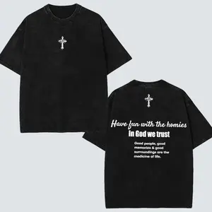 Unisex "In God We Trust" Vintage Double Printed Cotton Graphic Streetwear T-shirt ,Oversized Heavyweight Cotton T-Shirts, 90s Graphic Unisex fashion , 100% Premium Cotton 230gsm, Inspired graphic tees men gifts anime tee dailywear Menswear