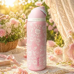 Owala Pink Floral 32Oz Stainless Steel Water Bottle Floral Print