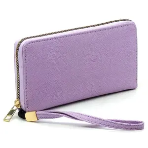 Fashion World Saffiano Zip Around Wallet Wristlet