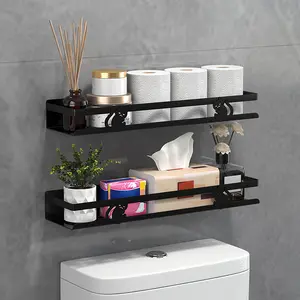 Easy Install No-Drill Bathroom Storage Rack, Toilet Shelf for Shampoo & Shower Gel, Multifunctional Wall-Mounted Organizer, Bathroom Organization