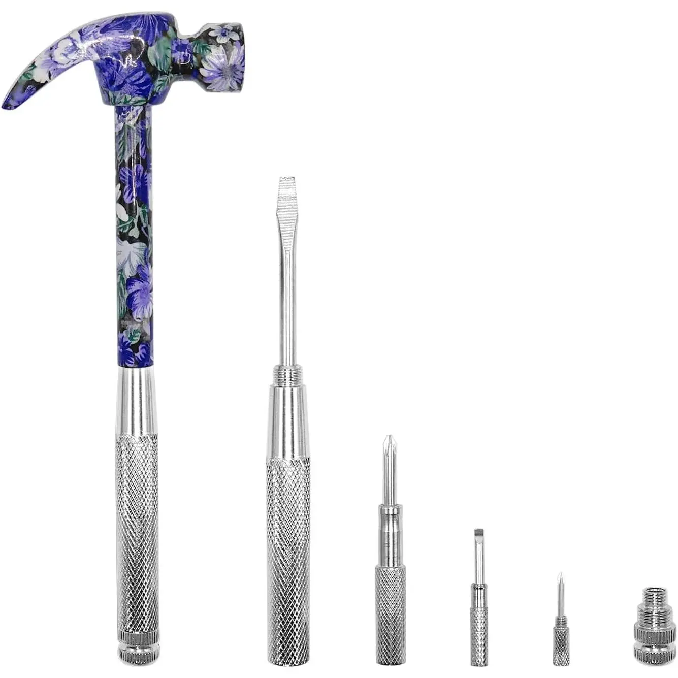 6-in-1 Floral Hammer Kit, Multifunctional Set with Cross & Flat , Portable Mini
