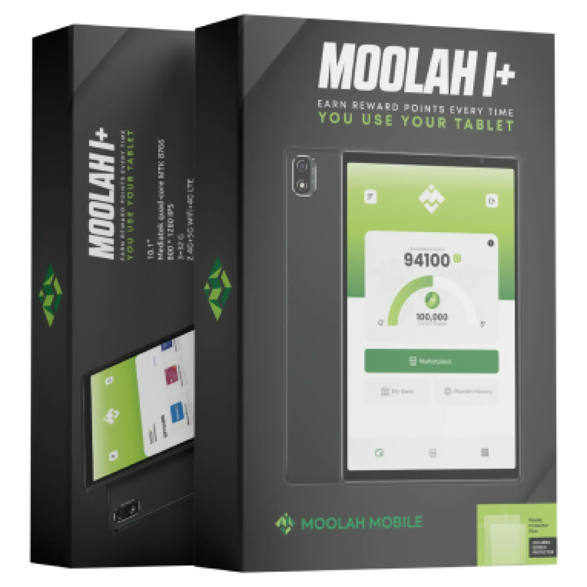 Moolah Wireless M1 Plus 10.1" Tablet – HD Display, Moolah OS, Facial Recognition, 3 Free Months of Service