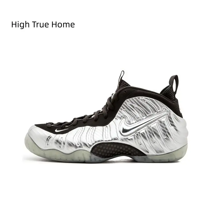 Cool Tone Metallic Silver Foam Shell With Black Mesh Techwear Sneakers