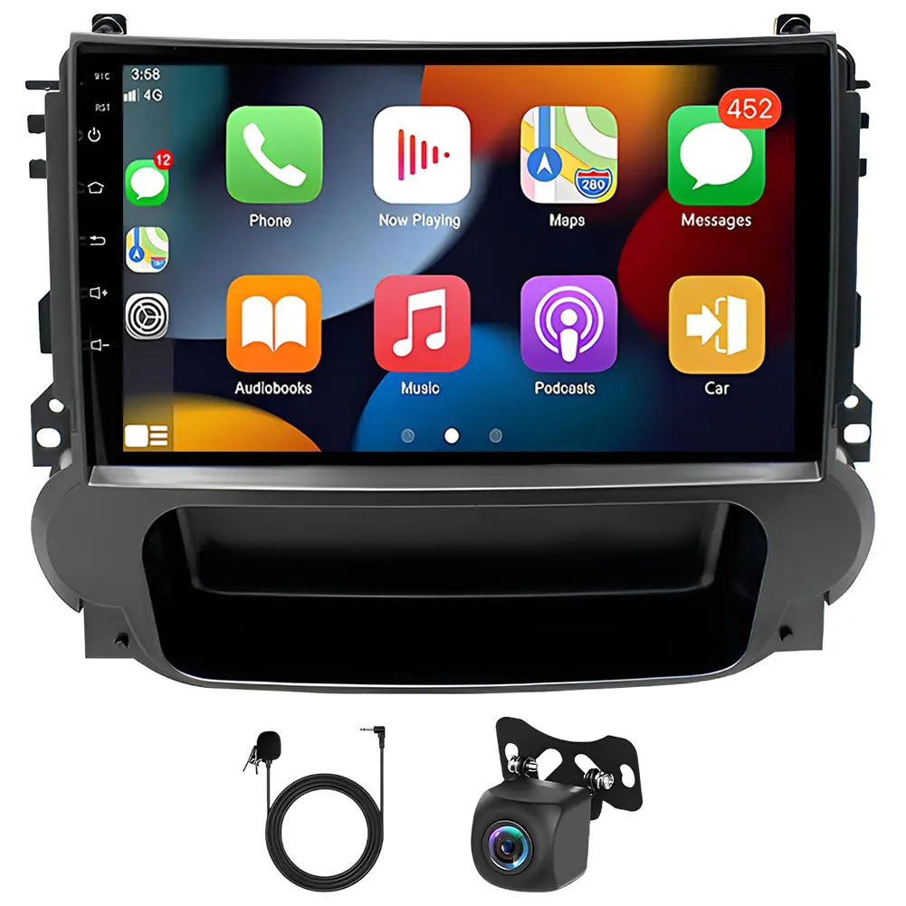 Car Stereo Radio Compatible for Malibu 2011-2015 Car Player Fit for Carplay and Android Auto WiFi Bluetooth 9 Inch Android 15 GPS Navigation Head Unit 2GB+64GB Steering Wheel Control Mirror Link