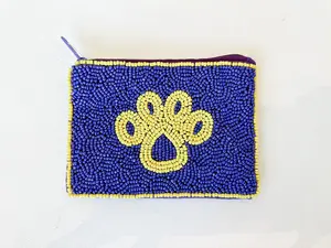 Paw Print Beaded Clutch