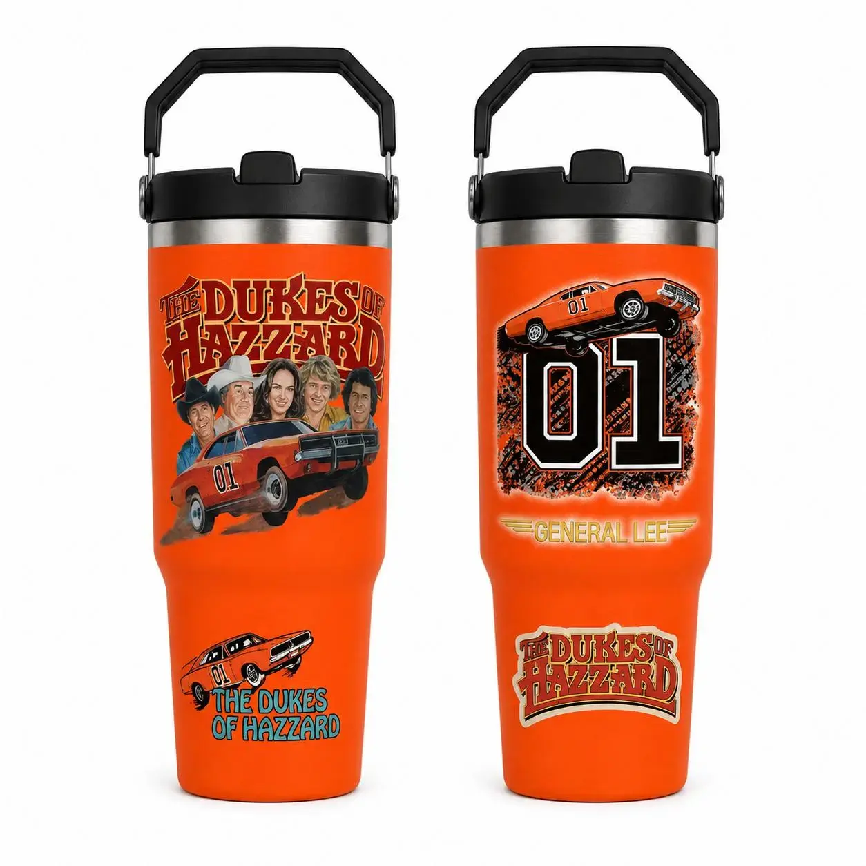 The Dkes 0f Hazz@rd General Lee 01 Tumbler with Handle, Drinkware Gift, Gift for fan