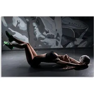 No Framed, Sexy Football Girl Sports Posters Gym Room Fitness