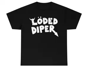 Loded Diaper Band Graphic T-Shirt – Retro Y2K Inspired Unisex Cotton Tee, Funny Parody Streetwear Top