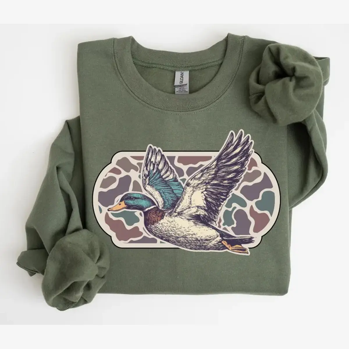 Women Cotton Soft Oversized Sweatshirt Crewneck Long Sleeve, Retro Mallard Ducks Fall Sweatshirt, 90s Waterfowl Duck Outfit, Duck Shirt, Animal Lover Shirt, Fall Hoodie, Cute Fall Shirt