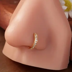 A Nose Ring with a Zirconia Spiral Design, Body Jewelry for Cartilage Piercings, Lip Ring, And Cartilage Earrings
