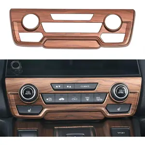 for Honda CRV CR-V 2022 2021 2020 2019 2018 2017 Air Conditioning Knob Climate Control Module Panel Peach Wood Grain Center Console CD Panel Cover Trim (Not Fit for LX)