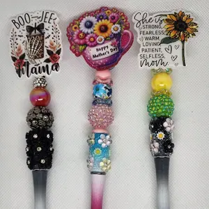 Mom Hand-Assembled Beaded Arylic Pens