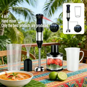 1pc Baby & Family 4-in-1 Handheld Blender, High Speed Immersion Stick, Multifunctional Food Processor with Egg Beater Chopper Mincer, Portable Baby Food Maker for Kitchen Smoothie Puree Daily Cooking Use
