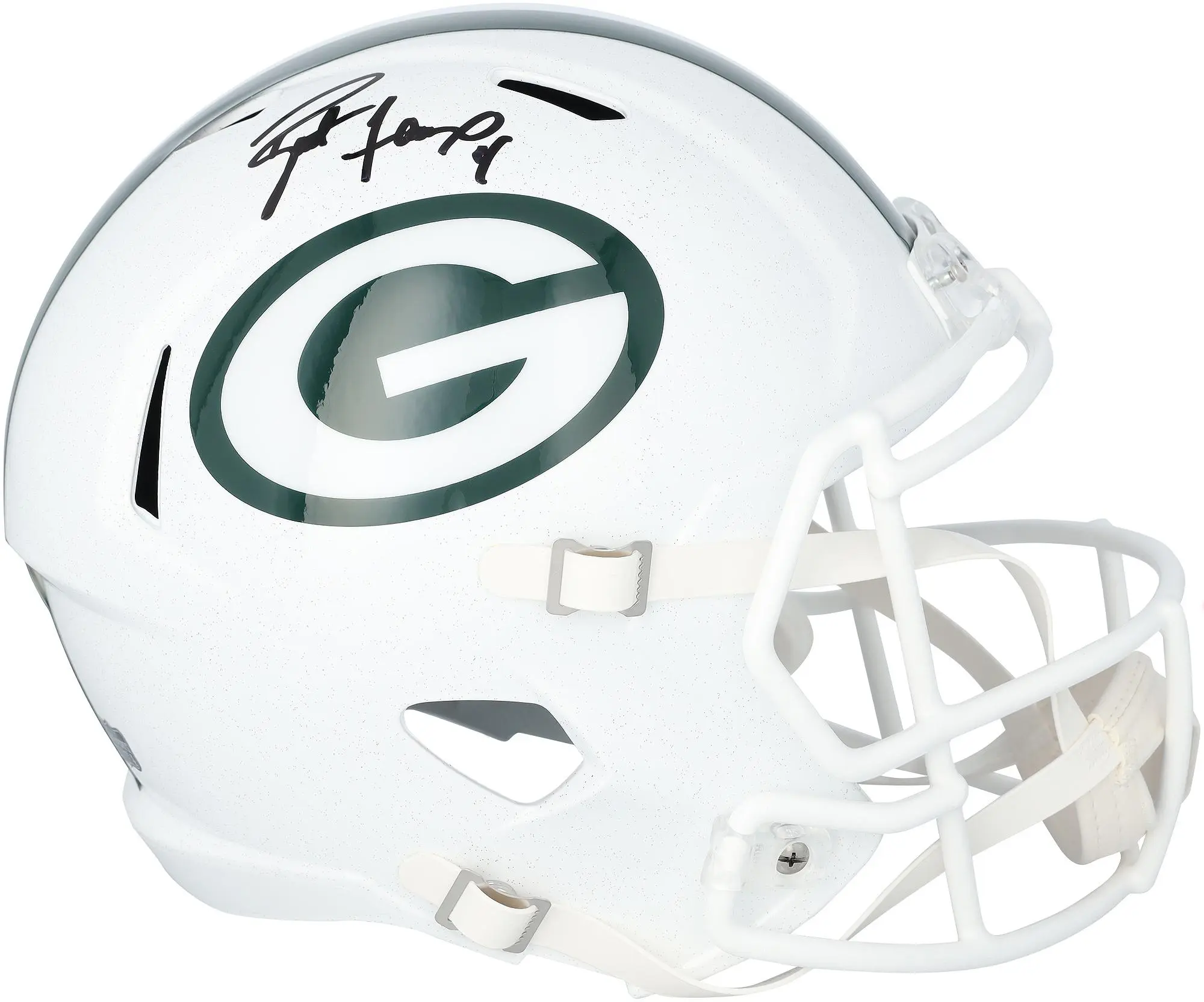Brett Favre Green Bay Packers Autographed Riddell 2024 Alternate White Speed Replica Helmet - Fanatics Authentic Certified