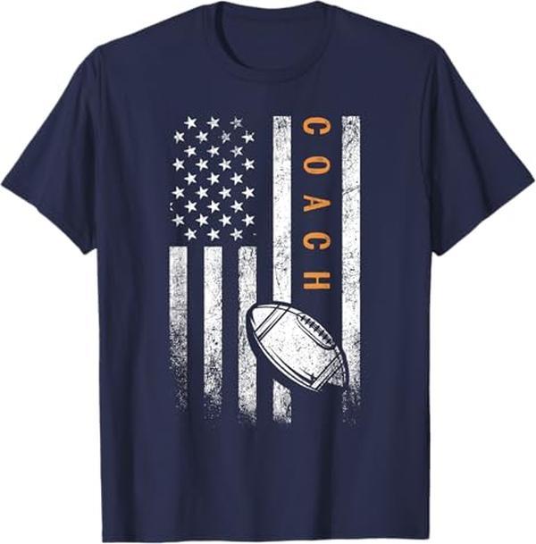Football Coach American Flag Football Trainer Coaching T-Shirt