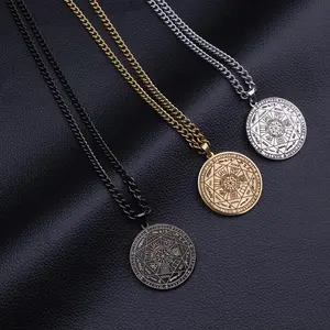 Seven Archangels Seal Necklace PVD Golden Plated Stainless Steel Solomon Amulet