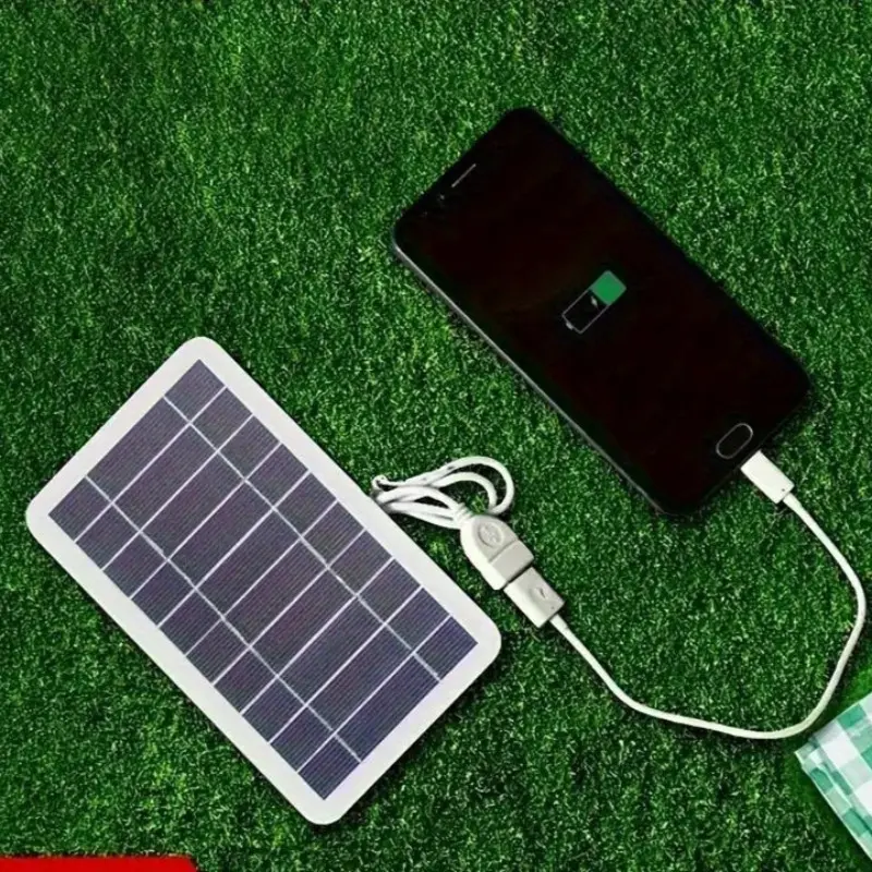 1 Piece Outdoor Waterproof Solar USB Charger for Traveling and Camping - Portable Solar Panel for Power Bank, Phone Charging, Flashlight and Fan, Outdoor Solar Devices, Solar Power System, Solar Panels for Camping