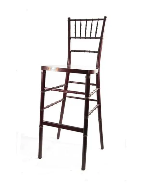 American Classic BB-101-RM Traditional Mahogany-Wood Armless Foldable Chiavari Barstool for Home Bar, Beechwood Accents, Special 45-Degree Joints, Tri-Joint Plate, Extra Sanding, Durable, Mahogany Red, 47" H x 23" W x 17" L, Bar Height Round Design, Sturd
