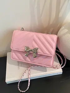 Fashion Mini Square Bag, Cute Bow Design, Women's Shoulder Crossbody Bag, Perfect for Daily Use and Fashion Accessories, Ideal Gift, Bow Shoulder Bags, Crossbody Purse