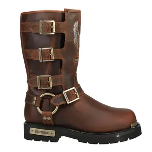 Harley-Davidson Footwear Womens Corley  Casual Boots Mid Calf Low Heel 1-2" - Brown