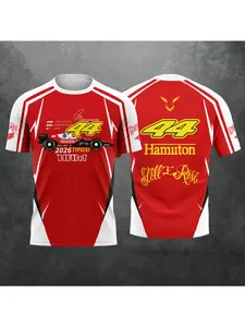 2026 brand new race car 3D printed T-shirt with Lewis Hamilton driver pattern, men's and women's summer casual short sleeved tops