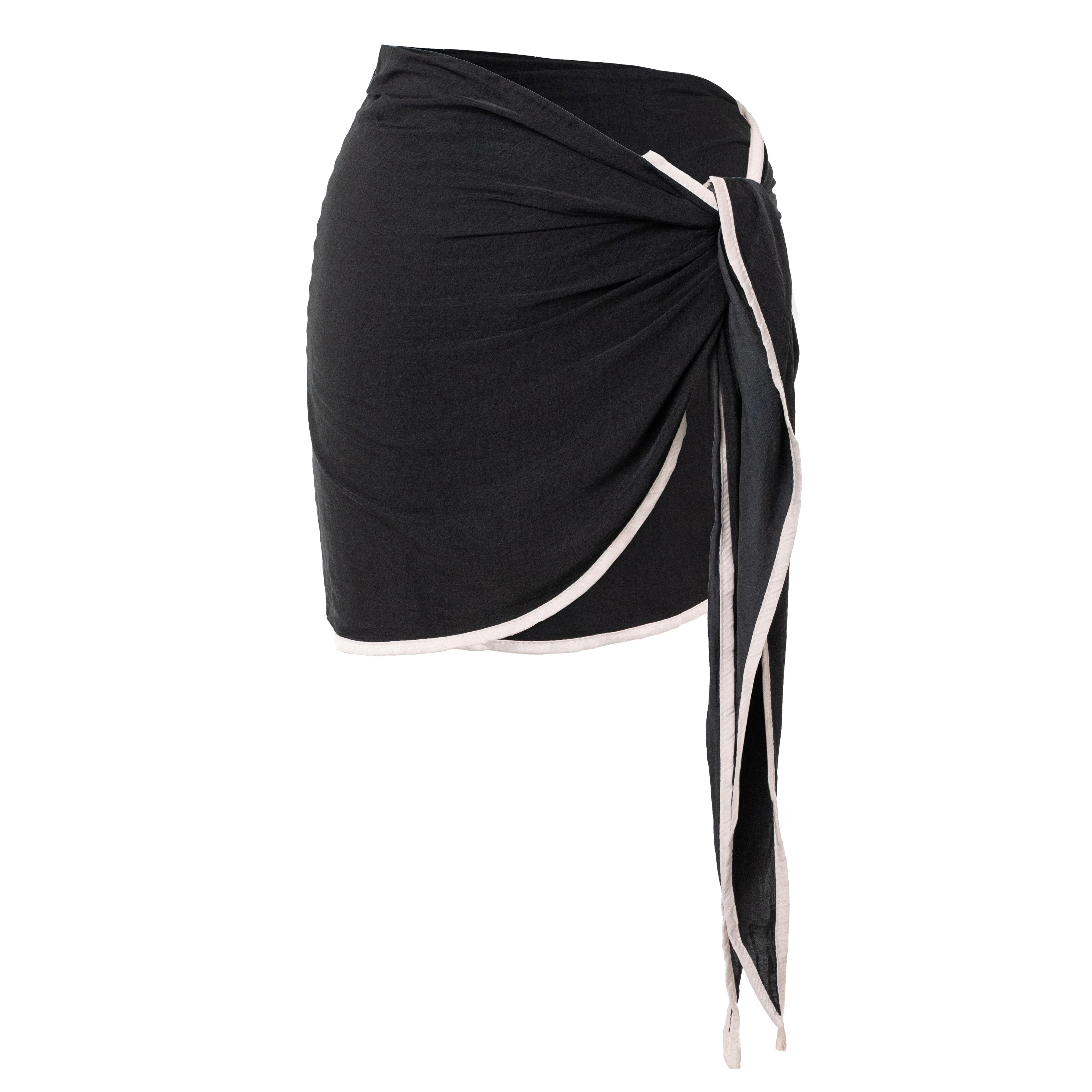 Black Tropic Shore Sarong