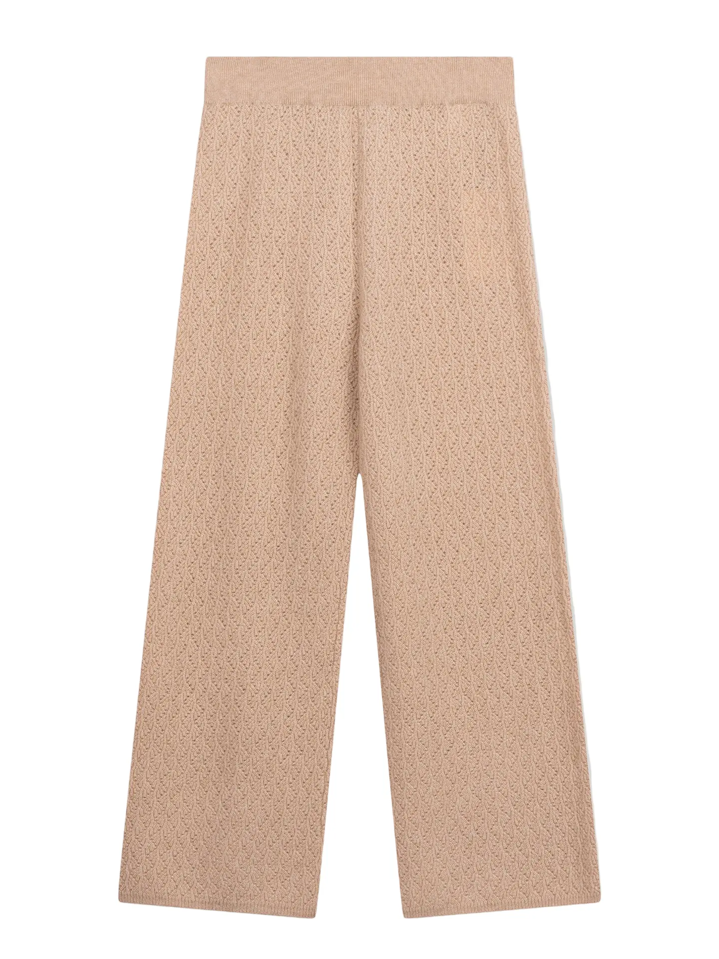 Women's Cashmere Wide-Leg Ajour Knit Pants