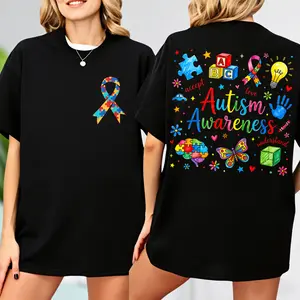 Autism Gift, Autism Awareness T-shirt, Autism Support T-shirt, Trendy Front And Back Shirt, Autism Gift T-shirt