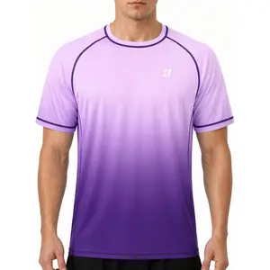 Men's Swim Shirts Short Sleeve, UPF 50+ UV Sun Protection SPF Rash Guard, Quick Dry Surf Water Beach Fishing T Shirt