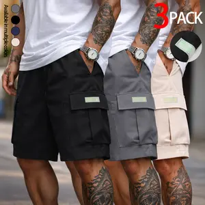 Mens Cargo Shorts Techwear Gorpcore Urban Utility Multi Flap Pockets Loose Fit Wide Leg Drawstring Summer Casual Streetwear High Street Vibe Cityboy Tactical Outdoor Hiking Athletic Workout Daily Wear Half Pants Multi Pack Bundle Fashion Basics Essentials