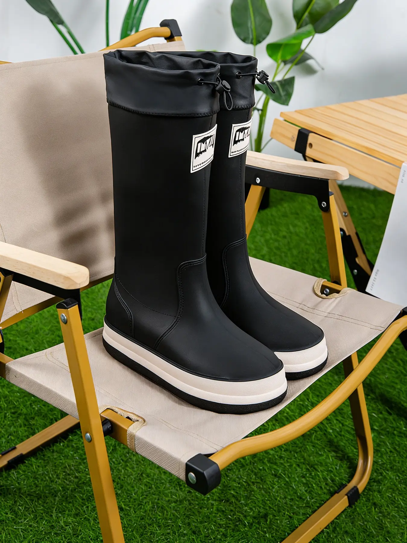 Women's Mid-Calf Fashion Rain Boots, Waterproof Anti-Slip Dual Layer Design, Casual Garden Fishing Commute Work Shoes, Slip Resistant Boots, Waterproof Footwear