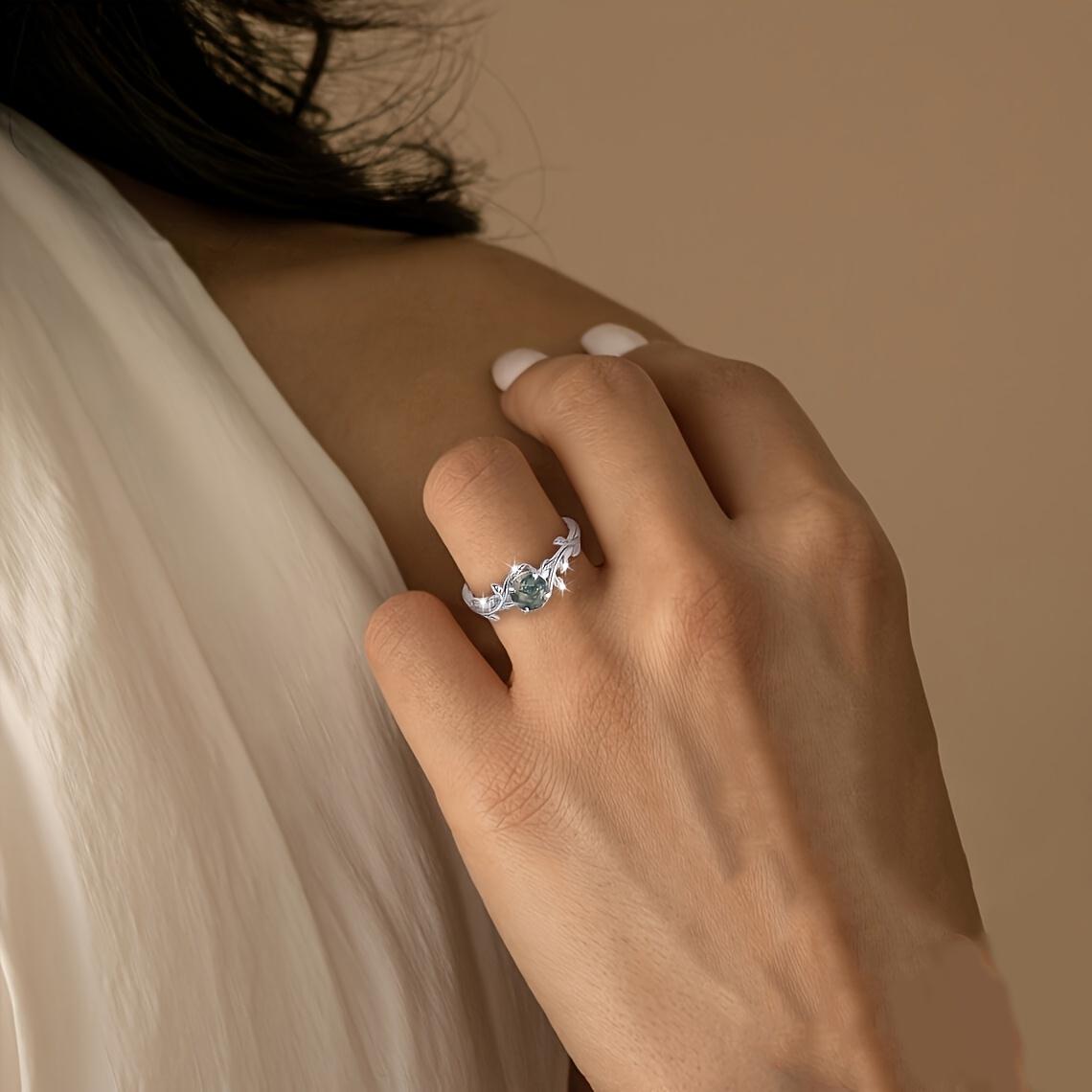 Vintage  925 Sterling Silver Leaf Ring for Women, Dainty Fixed Size Nature Inspired Promise Ring, Handmade  Witchy Jewelry, Minimalist Everyday Wear, Unique Gift for Her, Anniversary Birthday Christmas Gift, Boho Aesthetic, Bridesmaid Gift