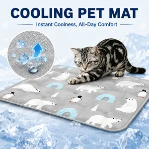 Water-Cooled Pet Cooling Mat: Fillable with water for physical cooling—no electricity required. A non-slip summer bed for dog kennels and crates; suitable for both small and large dogs. outdoorfun