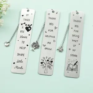 Stainless Steel Bookmark, 3 Counts/set Laser Engraved Inspirational Bookmark, Book Mark for Reading, Reading Accessories, Gift for Friend