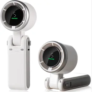 Portable Handheld Mini Turbine Fan, USB Rechargeable Travel Neck Fan, 5 Speed Settings, 15000 Rpm, Up to 12 Hours Battery Life, Handheld Turbine Cooling, Multifunctional Cooling Fan