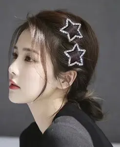 Five-pointed Star Rhinestone Star Hairpin Women's New Forehead Bangs Side Clip Side Broken Hairpin Hairpin Bb Clip