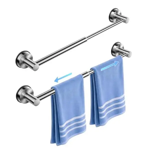 Adjustable Towel Rack for Bathroom (13.18–24 Inch) – Wall Mounted Stainless Steel Towel Bar, Rustproof & Sturdy Single Towel Holder for Bathroom, Shower, Kitchen & Home Accessories Organizer