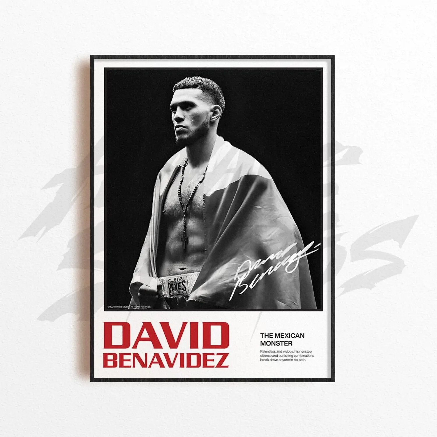 David Benavidez Art Print, Boxing Art Print, Boxing Arts Wall Decor, Home Gym Decoration, Sports Gift, Boxing Fighter Poster